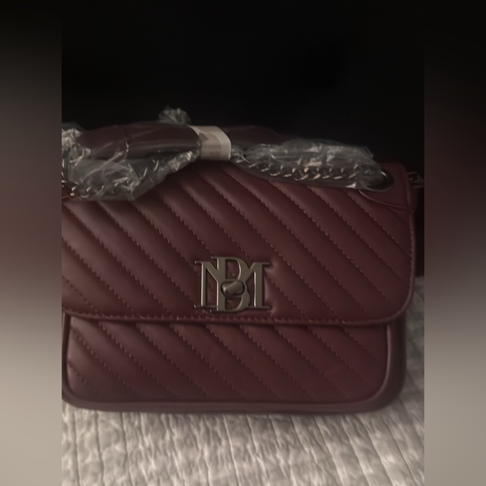 Macy's Burgundy Quilted Crossbody Bag